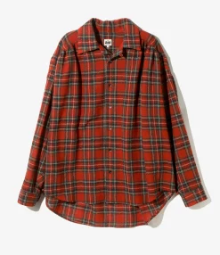 Painter Shirt - Red -Wool Gauze Plaid