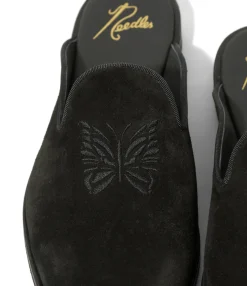 Papillon Emb. Slip-in - Black - Suede