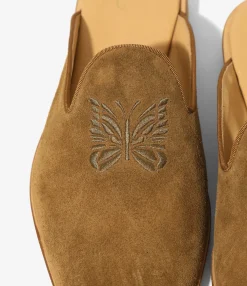 Papillon Emb. Slip-in - Brown - Suede