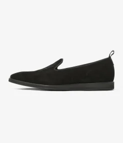 Papillon Emb. Slip-on - Black - Suede