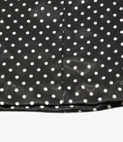 Pin Tuck Flare Pants - Black - Polka Dots Sateen