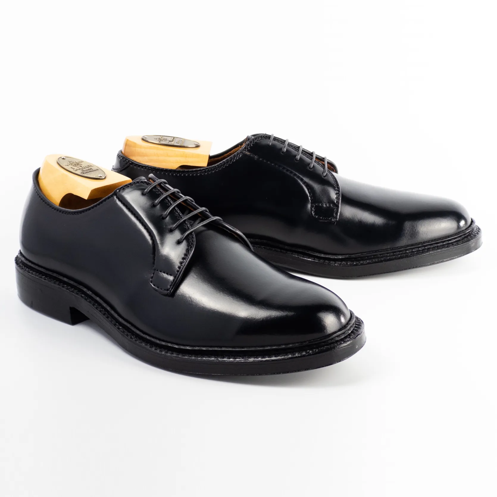 9901 Plain Toe Blucher - Black Shell Cordovan