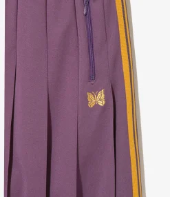 Pleated Track Skirt - Purple - Poly Smooth
