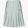 Pleated Track Skirt - Sax - Poly Smooth