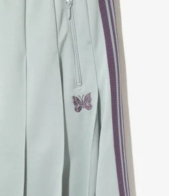 Pleated Track Skirt - Sax - Poly Smooth