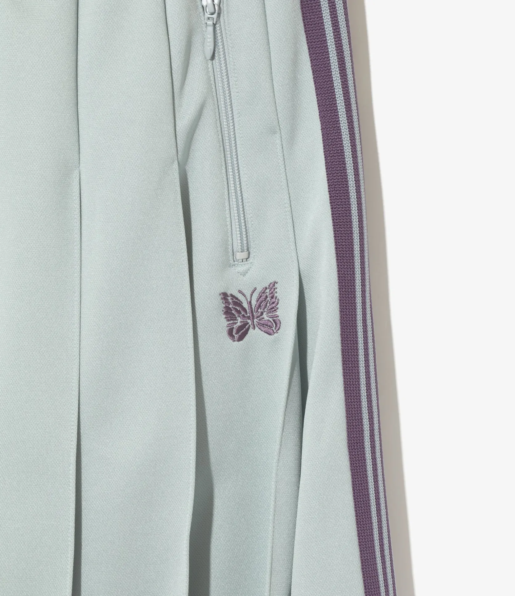 Pleated Track Skirt - Sax - Poly Smooth