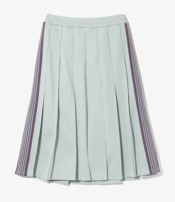 Pleated Track Skirt - Sax - Poly Smooth