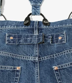 5 Pockets Suspender Pants - Indigo - Denim