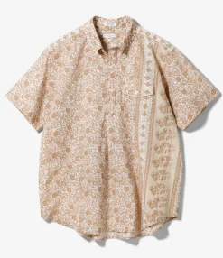 Popover BD Shirt - Khaki Cotton Floral Stripe