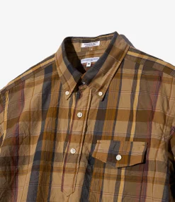 Popover BD Shirt - Olive Cotton Madras Plaid
