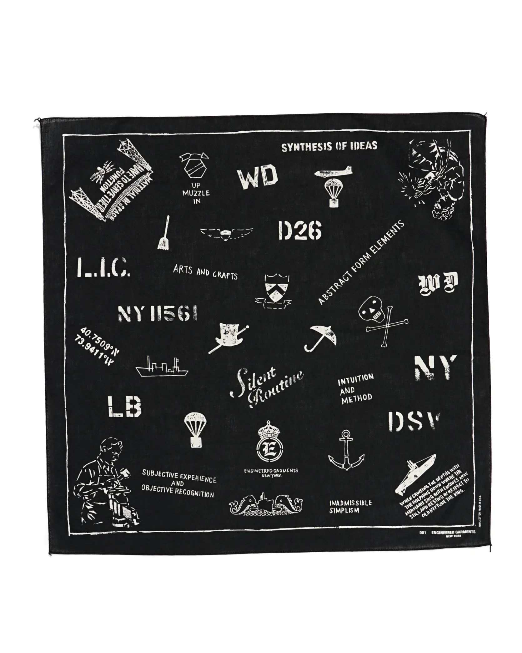 Printed Bandana - Black - Military Graffiti