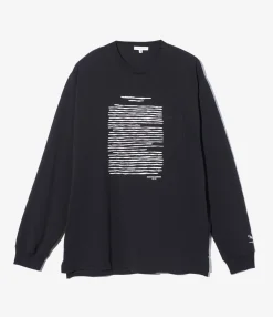 Printed Cross Crew Neck L/S T-Shirt - Black Book Print