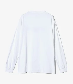 Printed Cross Crew Neck L/S T-Shirt - White Book Print
