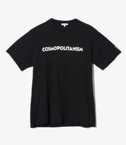 Printed Cross Crew Neck T-Shirt - Black Cosmopolitanism Print