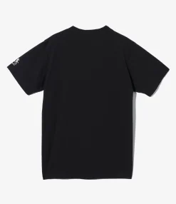 Printed Cross Crew Neck T-Shirt - Black Cosmopolitanism Print