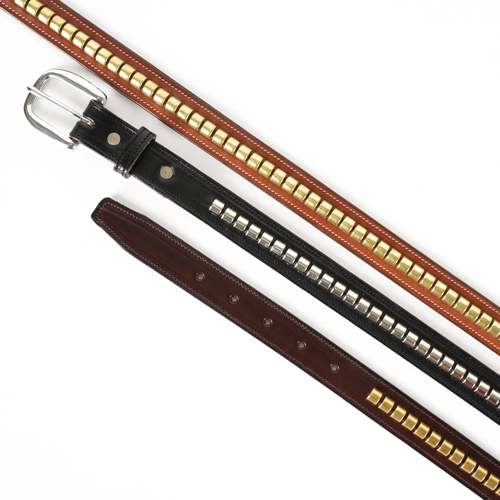 1" Clincher Belt - Havana/Brass