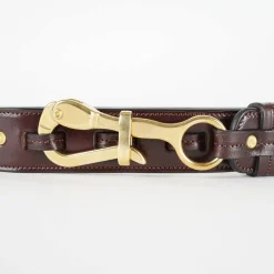 1 1/2" Pelican Belt with Unique Buckle - Havana