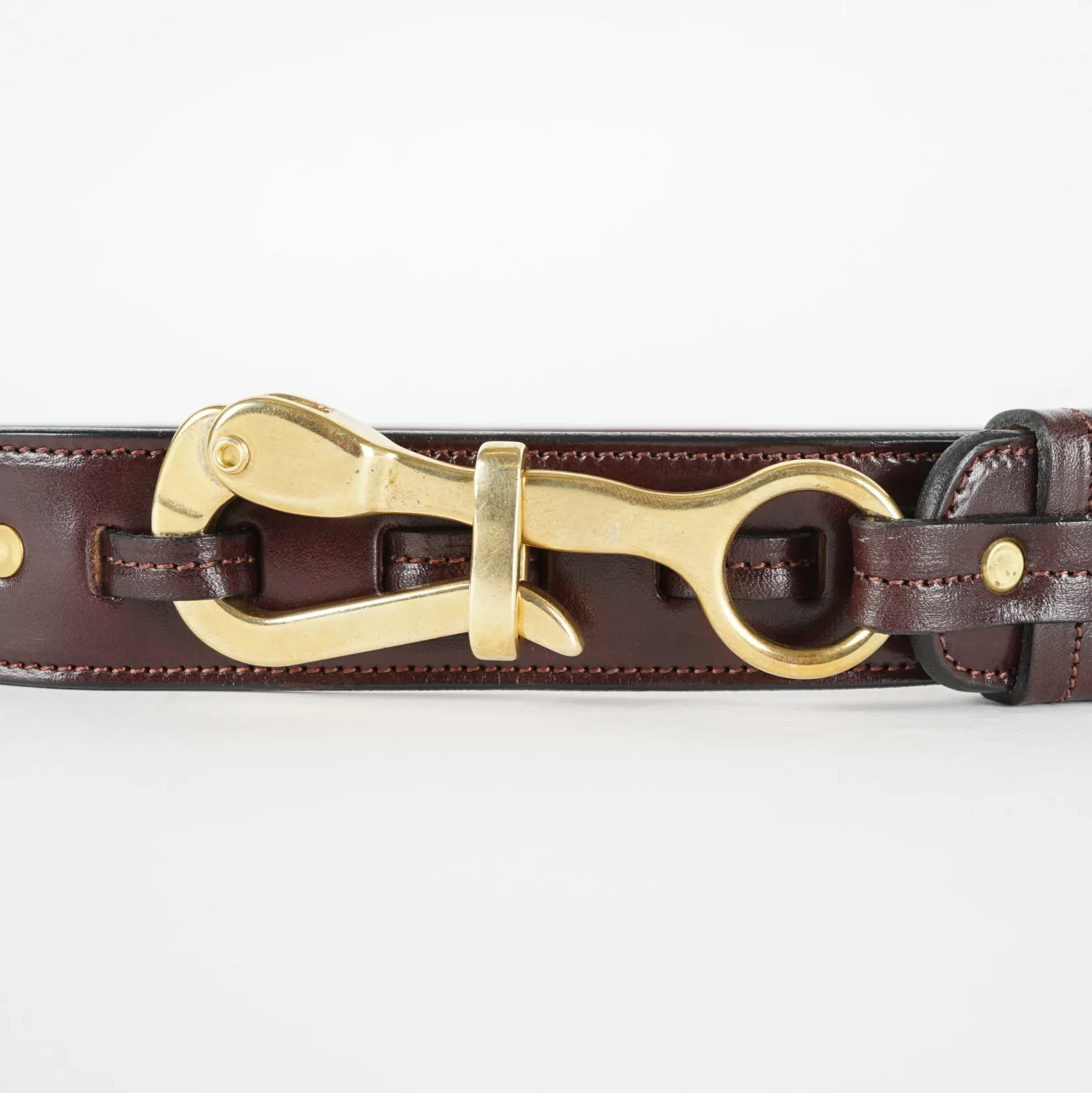 1 1/2" Pelican Belt with Unique Buckle - Havana
