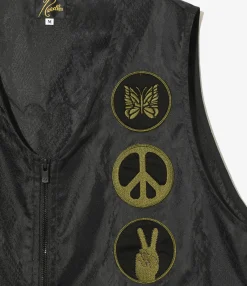 Radio Vest - Black - Python Jacquard Sateen