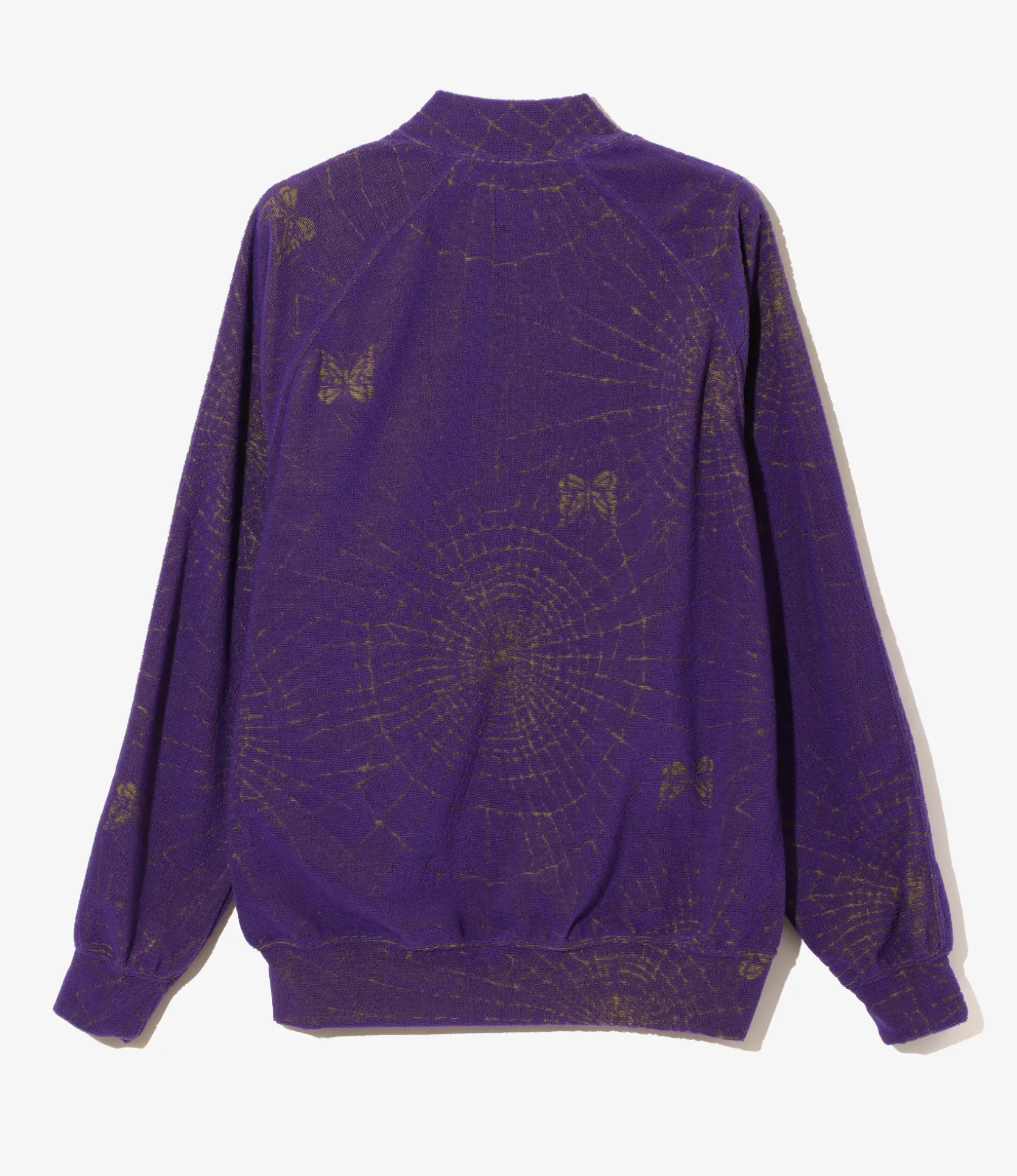 Rib Collar Track Jacket - Purple - Pile Jacquard / Spider Web