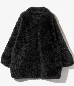 S.C. Faux Fur Jacket - Black - Poly Curly Fur