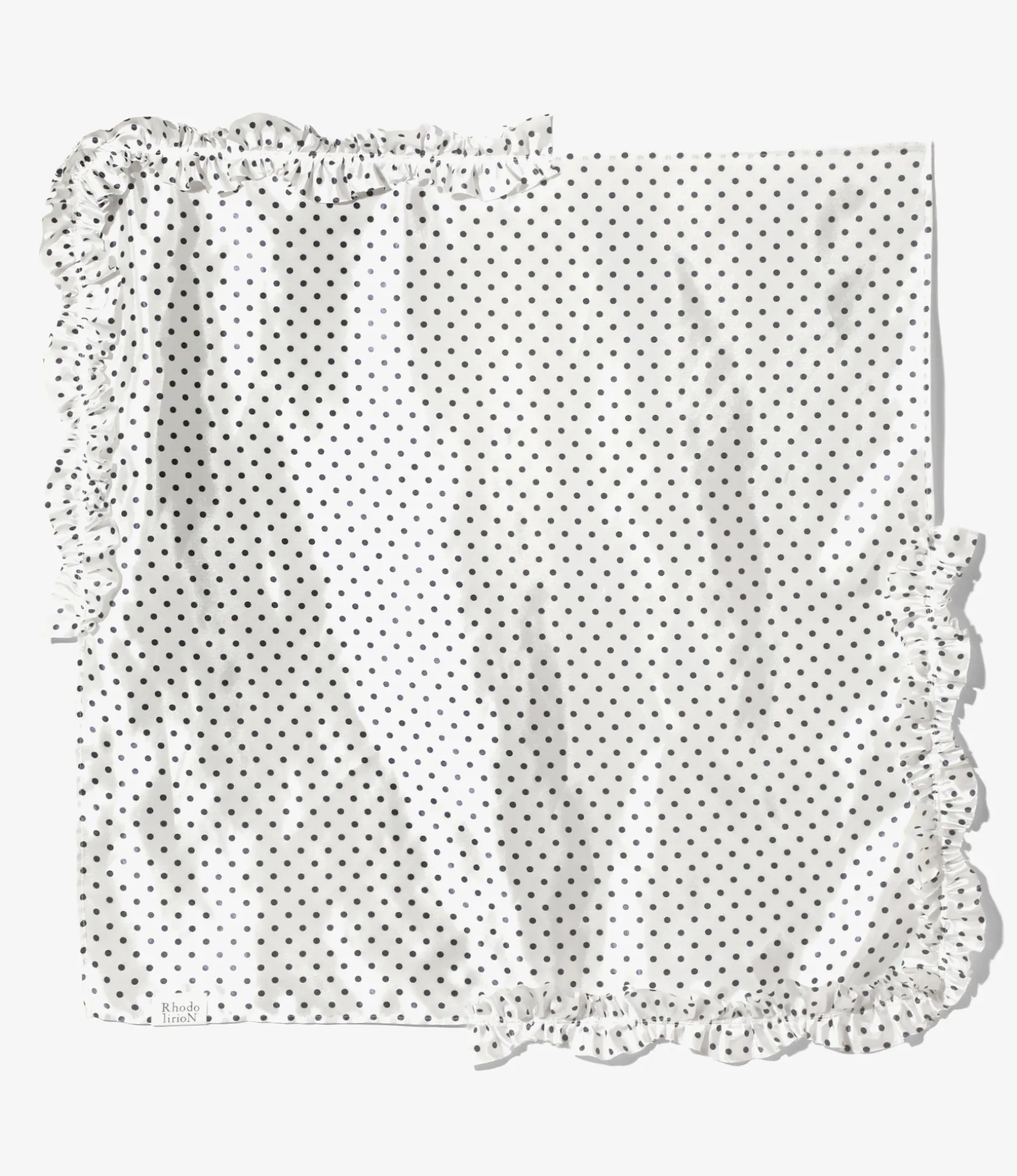 Scarf Polka Dots Sateen - White