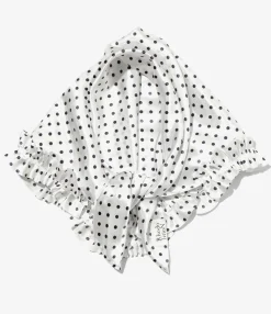 Scarf Polka Dots Sateen - White