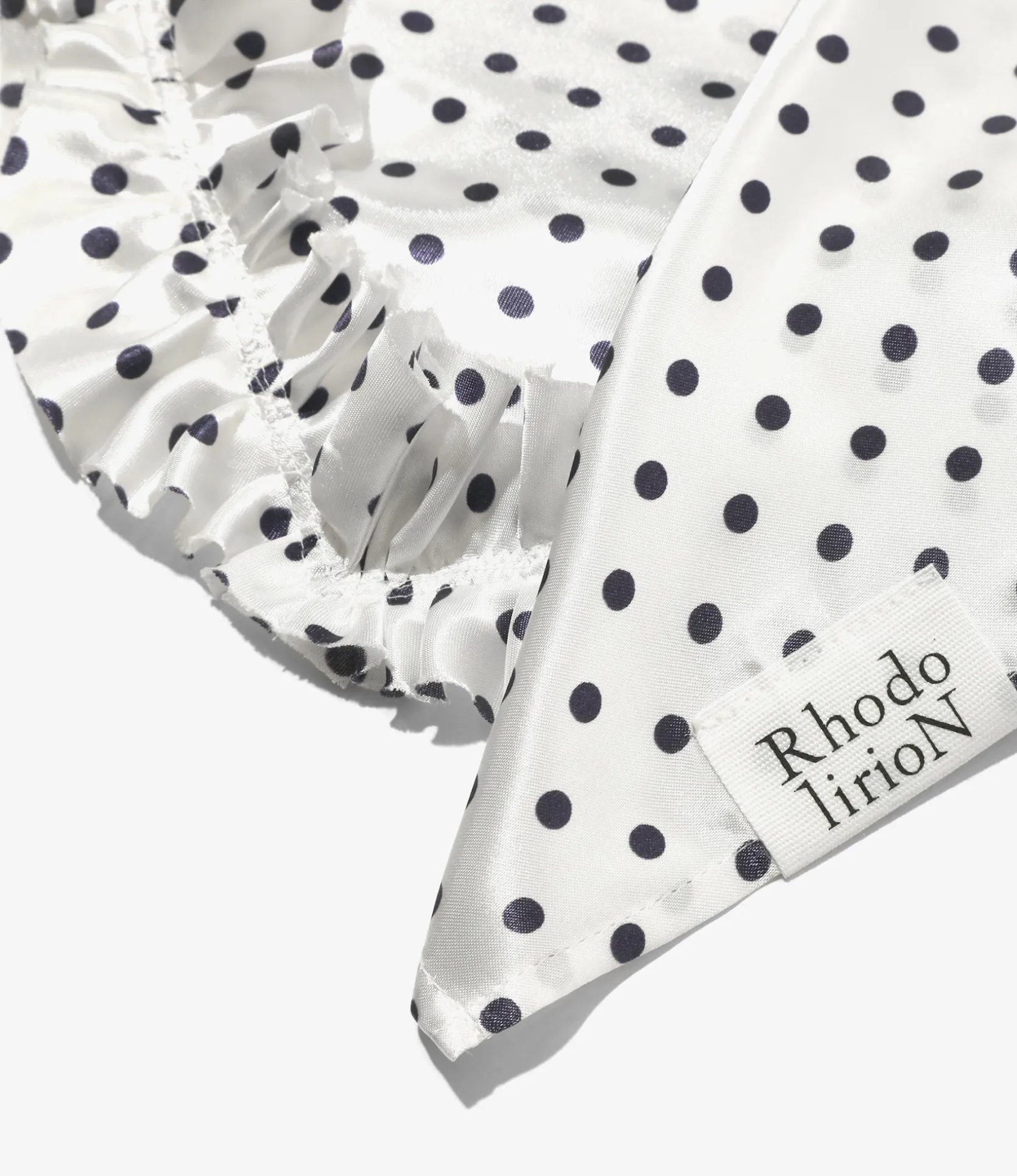 Scarf Polka Dots Sateen - White