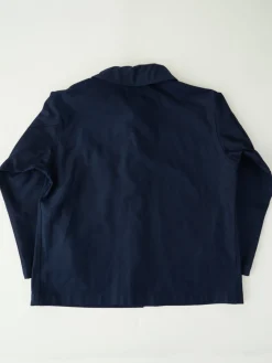 Shawl Collar Jacket - Dark Navy Cotton Reverse Sateen