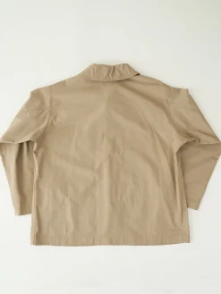 Shawl Collar Jacket - Khaki Cotton Ripstop