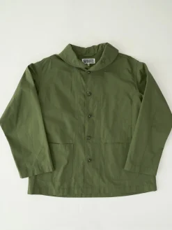 Shawl Collar Jacket - Olive Cotton Ripstop