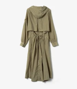 Shifting Dress - Khaki Sheer Cupro