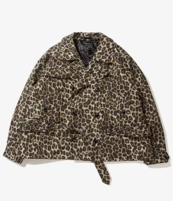 Short Trench - Brown Nyco Leopard Print