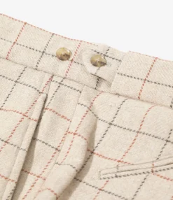 Side Tab Trouser - Beige - W/PE/PC/N/R Plaid Twill
