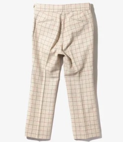 Side Tab Trouser - Beige - W/PE/PC/N/R Plaid Twill
