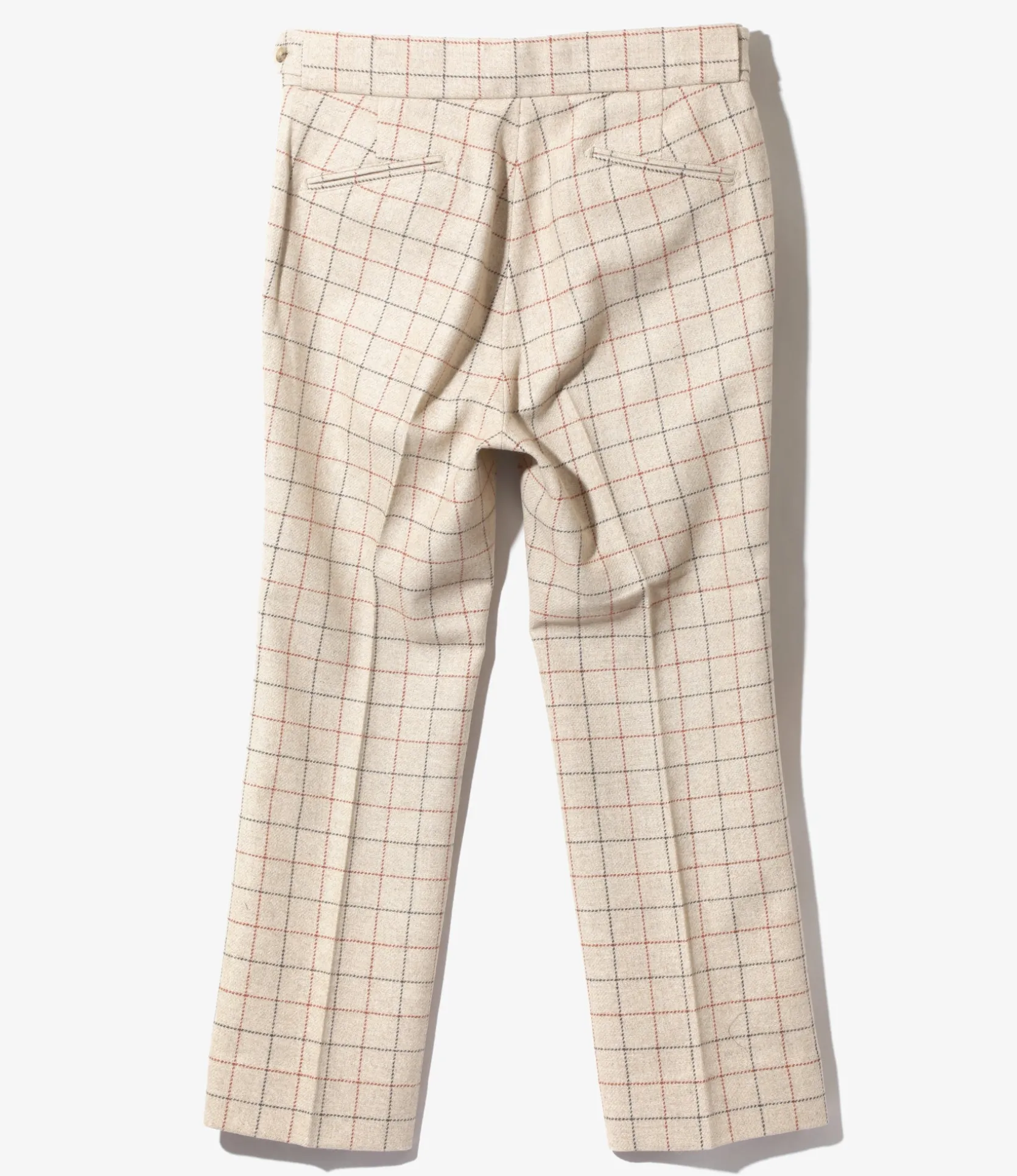 Side Tab Trouser - Beige - W/PE/PC/N/R Plaid Twill