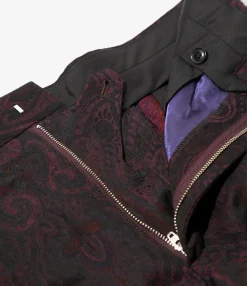 Side Tab Trouser - Purple - W/R Paisley Jq.