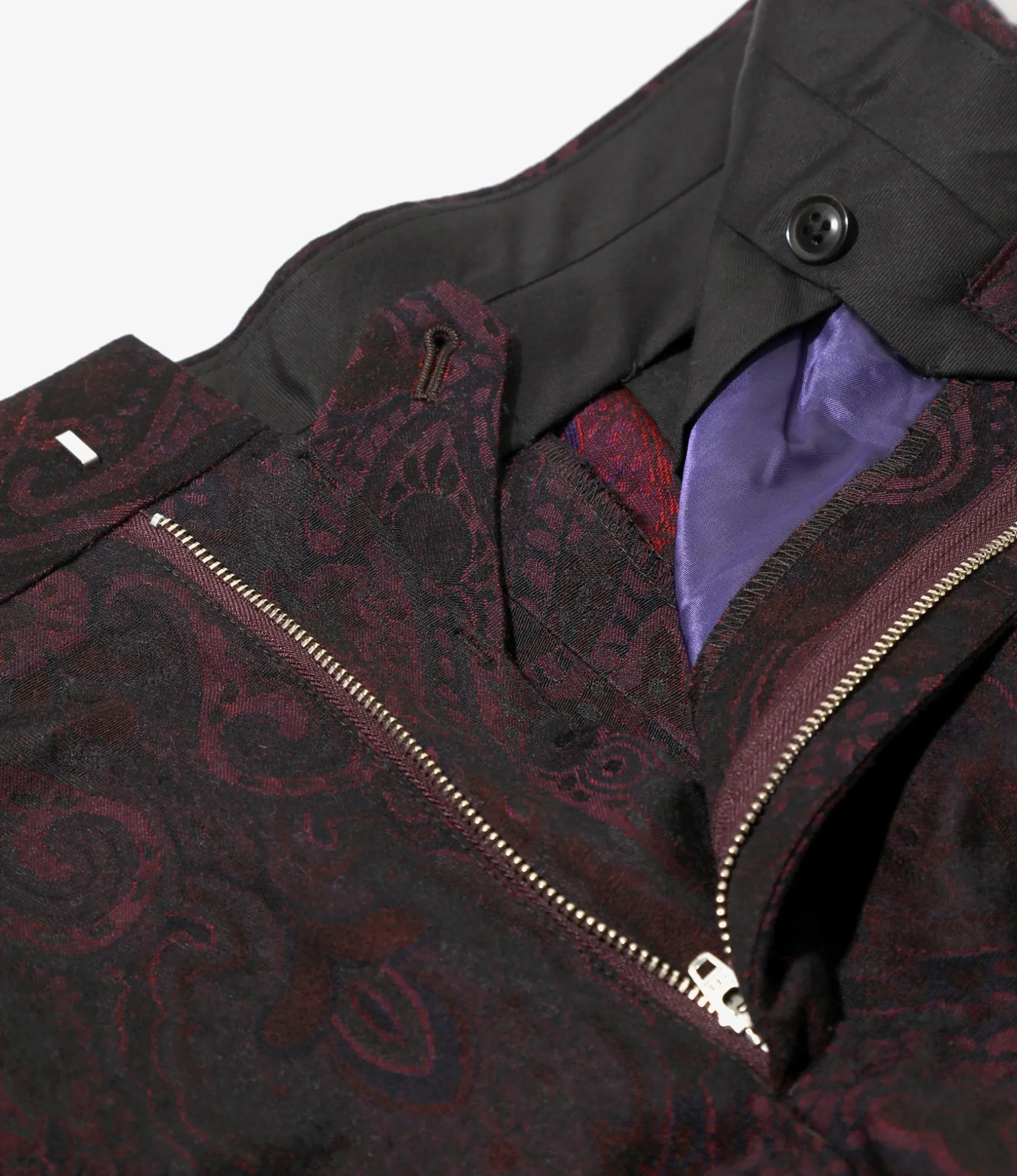 Side Tab Trouser - Purple - W/R Paisley Jq.