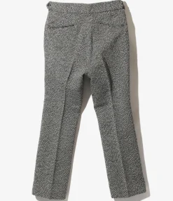 Side Tab Trouser - White - W/N Herringbone
