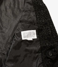 Slanted Jacket - Black Crest Flocked Jacquard