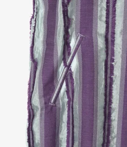 Sleeveless Dress - Sax/Purple - Stripe Cut Jacquard