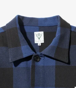 Smokey Shirt - Blue - Cotton Buffalo Plaid Twill