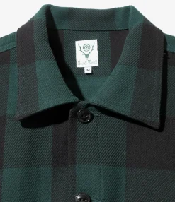 Smokey Shirt - Green - Cotton Buffalo Plaid Twill