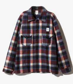 Smokey Shirt - Red - Wool Melton Plaid