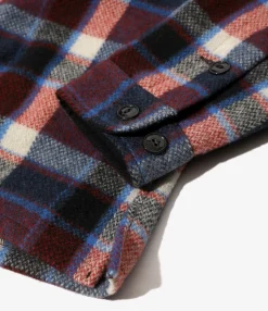 Smokey Shirt - Red - Wool Melton Plaid