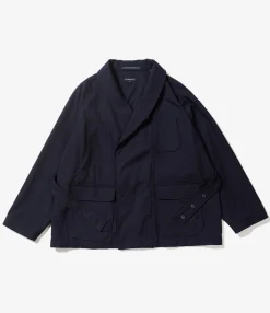 Smoking Jacket - Dark Navy Wool Uniform Serge