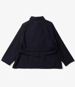 Smoking Jacket - Dark Navy Wool Uniform Serge
