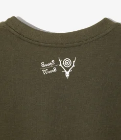 S/S Crew Neck Tee - Olive - IN SHADOWS