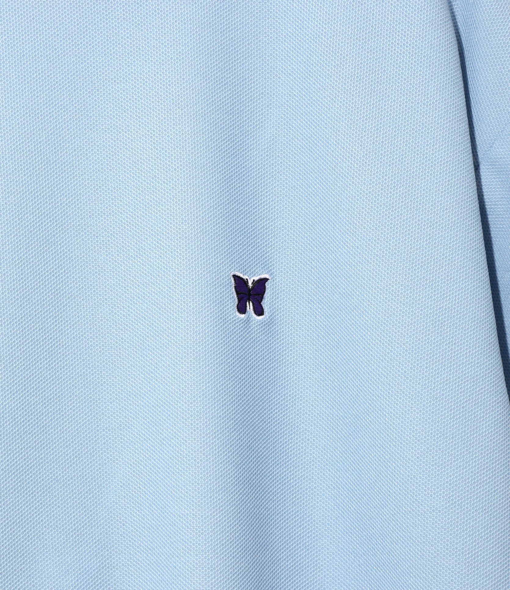 S/S Mock Neck Tee - Sax - Poly Pique