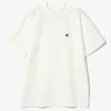 S/S Mock Neck Tee - White - Poly Pique